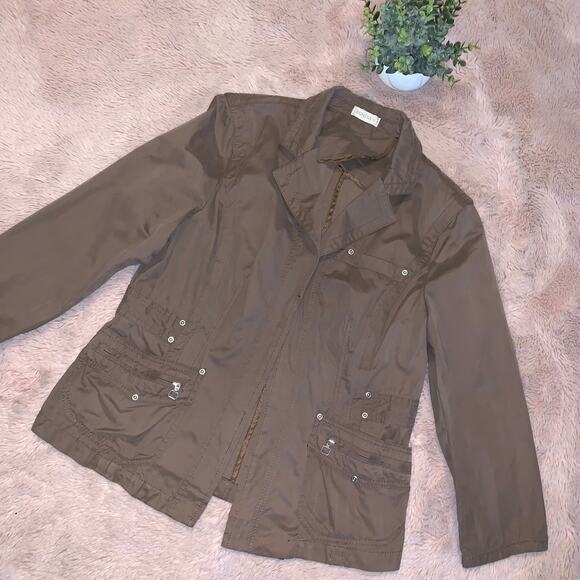 Bonita German Brown Faux Suede Open Front Moto-Style Jacket Size: 44 - Picture 1 of 12